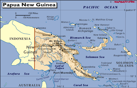 Map of Papua New Guinea