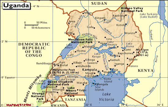 Map of Uganda